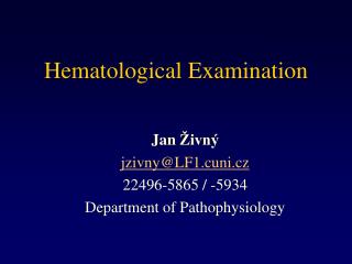 Hematological Examination