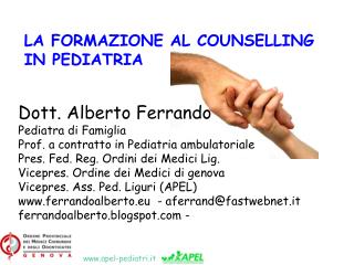 Dott. Alberto Ferrando Pediatra di Famiglia Prof. a contratto in Pediatria ambulatoriale