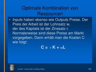 Optimale Kombination von Ressourcen