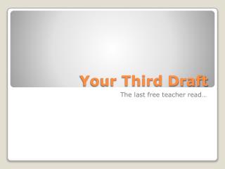 Your Third Draft
