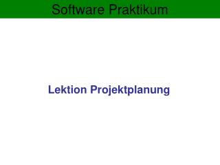 Software Praktikum