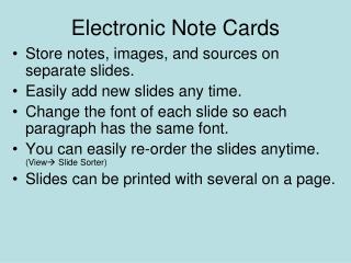 Electronic Note Cards