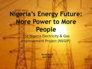 Nigeria’s Energy Future: More Power to More People