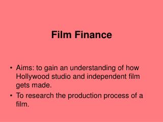 Film Finance