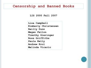 Censorship and Banned Books