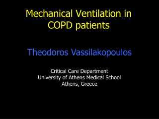 Mechanical Ventilation in COPD patients