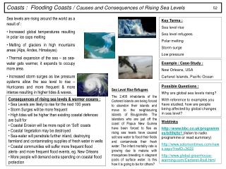 Coasts : Flooding Coasts / Causes and Consequences of Rising Sea Levels