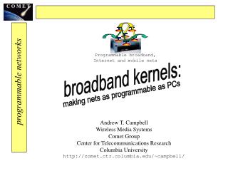 Andrew T. Campbell Wireless Media Systems Comet Group Center for Telecommunications Research