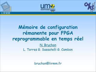 Mémoire de configuration rémanente pour FPGA reprogrammable en temps réel