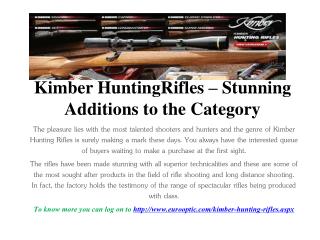 Kimber hunting rifles – stunning additions to the category