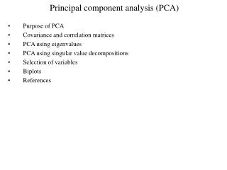 Principal component analysis (PCA)