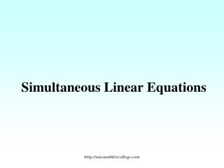 Simultaneous Linear Equations