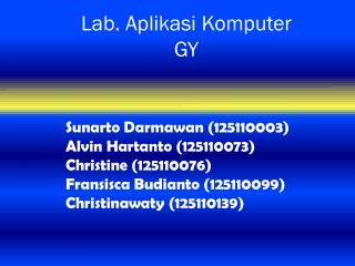 Lab. Aplikasi Komputer GY