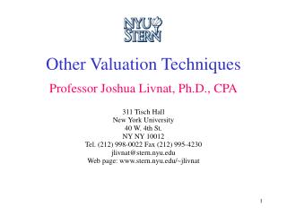 Other Valuation Techniques