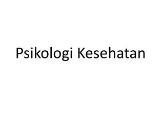 Psikologi Kesehatan