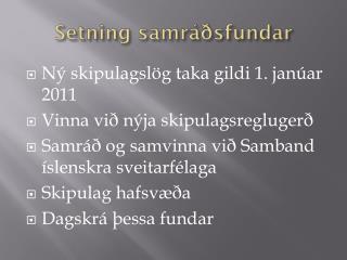 Setning samráðsfundar