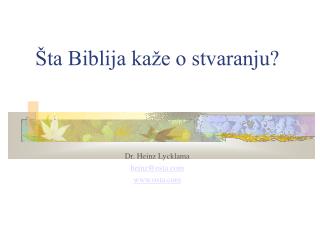 Šta Biblija kaže o stvaranju?