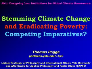 ANU: Designing Just Institutions for Global Climate Governance