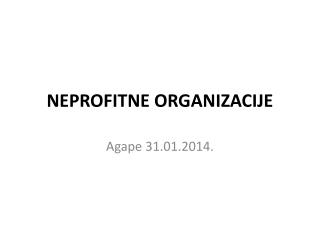 NEPROFITNE ORGANIZACIJE