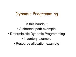 Dynamic Programming