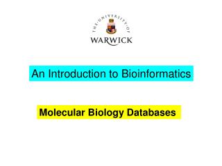 An Introduction to Bioinformatics