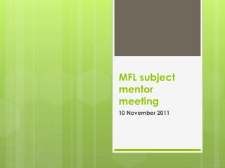 MFL subject mentor meeting