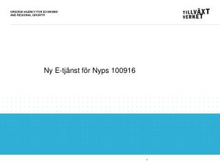 Ny E-tjänst för Nyps 100916