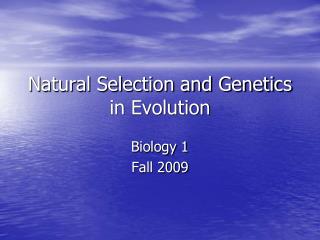 Natural Selection and Genetics in Evolution