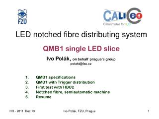 LED notched fibre distributing system QMB1 single LED slice
