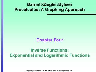 Barnett/Ziegler/Byleen Precalculus: A Graphing Approach