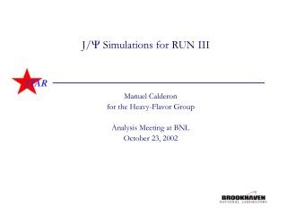 J/  Simulations for RUN III