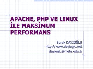 APACHE, PHP VE LINUX İLE MAKSİMUM PERFORMANS