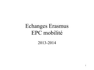 Echanges Erasmus EPC mobilité