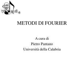 METODI DI FOURIER