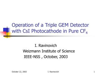 Operation of a Triple GEM Detector with CsI Photocathode in Pure CF 4