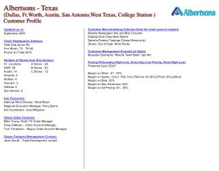 Updated as of: September 2005 Chain Headquarter Address: 7580 Oak Grove Rd Fort Worth, TX 76140