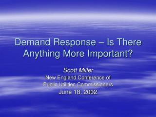 Demand Response – Is There Anything More Important?