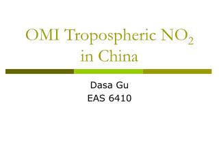 OMI Tropospheric NO 2 in China