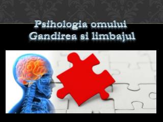 Psihologia omului Gandirea si limbajul