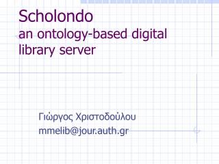 Scholondo an ontology-based digital library server