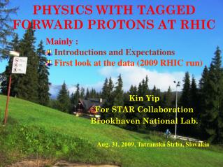 PHYSICS WITH TAGGED FORWARD PROTONS AT RHIC