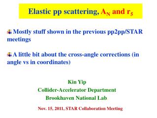 Elastic pp scattering, A N and r 5