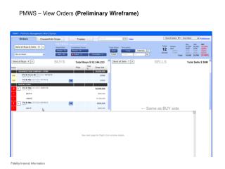 PMWS – View Orders (Preliminary Wireframe)