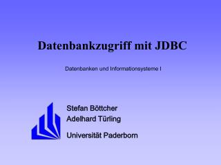 Datenbankzugriff mit JDBC