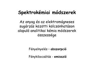 Spektrokémiai módszerek