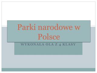 Parki narodowe w Polsce