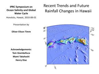 IPRC Symposium on Ocean Salinity and Global Water Cycle