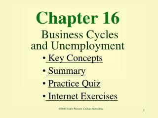 Chapter 16 Business Cycles and Unemployment