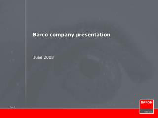 Barco company presentation