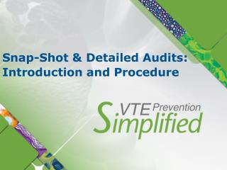 Snap-Shot &amp; Detailed Audits: Introduction and Procedure